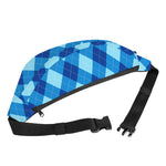 Blue Argyle Pattern Print Fanny Pack