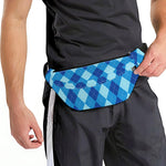 Blue Argyle Pattern Print Fanny Pack