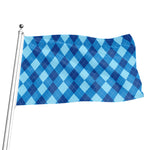 Blue Argyle Pattern Print Flag