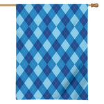 Blue Argyle Pattern Print House Flag