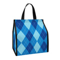 Blue Argyle Pattern Print Insulated Lunch Tote