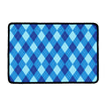 Blue Argyle Pattern Print Kitchen Mat