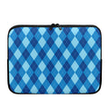 Blue Argyle Pattern Print Laptop Sleeve