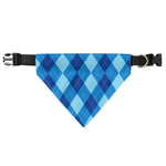 Blue Argyle Pattern Print Over The Collar Dog Bandana