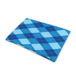 Blue Argyle Pattern Print Pet Cooling Mat Cover