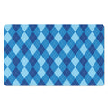Blue Argyle Pattern Print Polyester Doormat