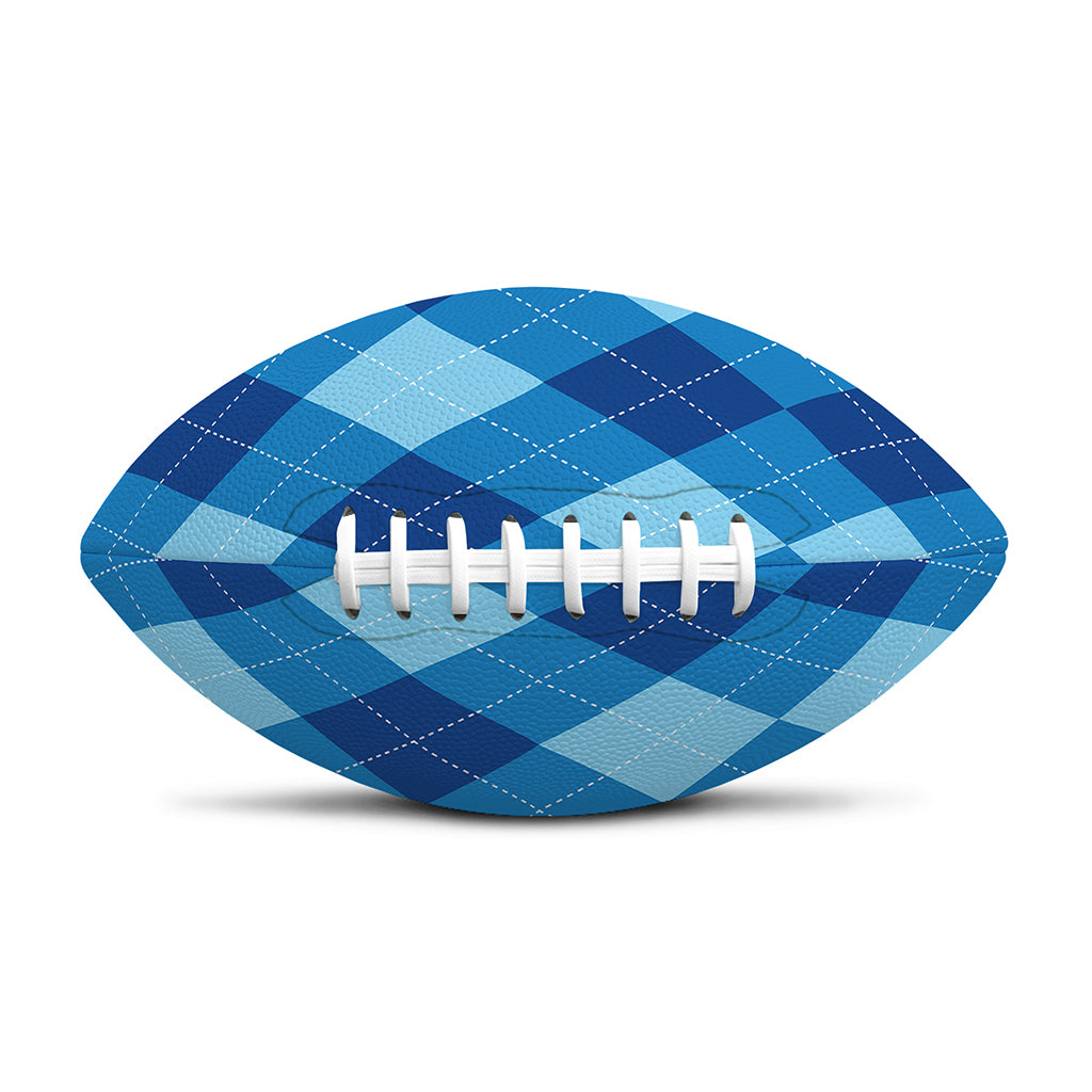 Blue Argyle Pattern Print Rugby Ball