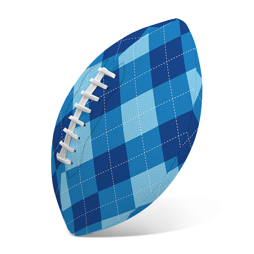 Blue Argyle Pattern Print Rugby Ball