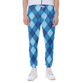 Blue Argyle Pattern Print Joggers