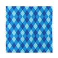Blue Argyle Pattern Print Silk Bandana