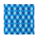 Blue Argyle Pattern Print Silk Bandana