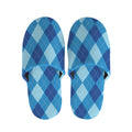 Blue Argyle Pattern Print Slippers