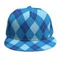 Blue Argyle Pattern Print Snapback Cap