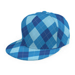 Blue Argyle Pattern Print Snapback Cap