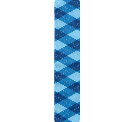 Blue Argyle Pattern Print Table Runner