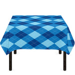 Blue Argyle Pattern Print Tablecloth