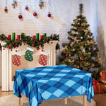 Blue Argyle Pattern Print Tablecloth