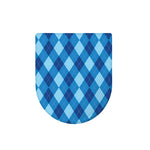 Blue Argyle Pattern Print Toilet Lid Cover