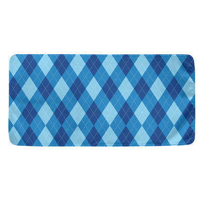 Blue Argyle Pattern Print Towel