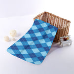 Blue Argyle Pattern Print Towel