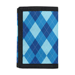 Blue Argyle Pattern Print Trifold Wallet