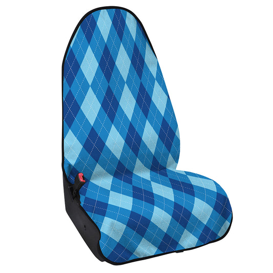 Blue Argyle Pattern Print Waterproof Car Seat Cover