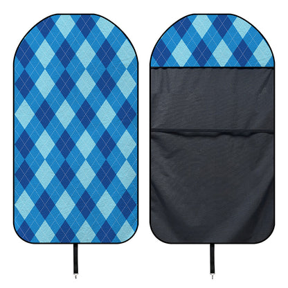 Blue Argyle Pattern Print Waterproof Car Seat Cover