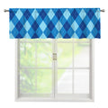Blue Argyle Pattern Print Window Valance