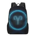Blue Aries Zodiac Sign Print 17 Inch Backpack