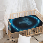 Blue Aries Zodiac Sign Print Baby Crib Sheet