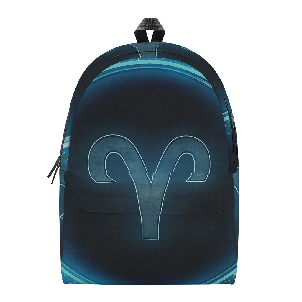 Blue Aries Zodiac Sign Print Backpack