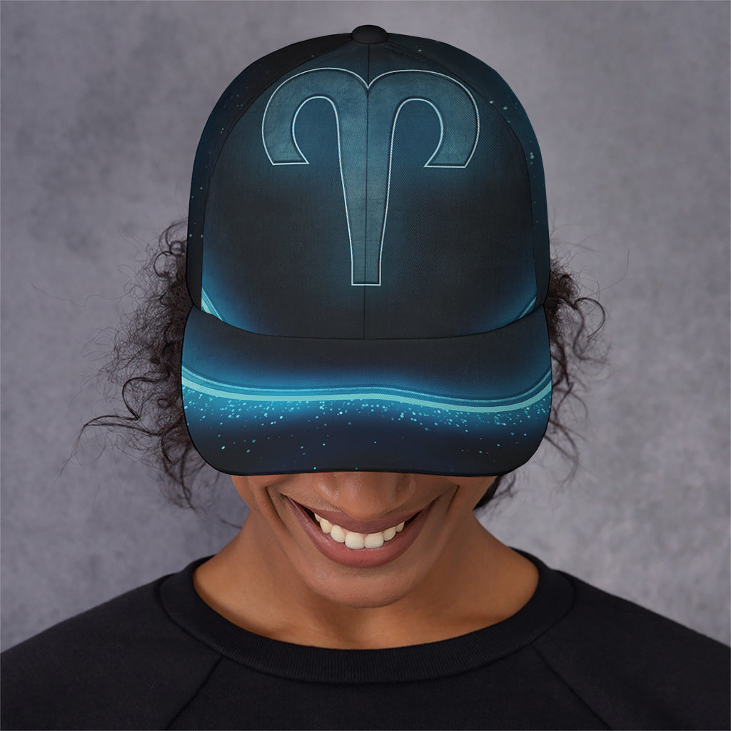 Blue Aries Zodiac Sign Print Baseball Cap