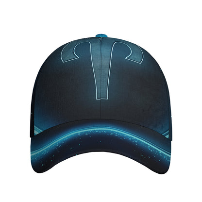 Blue Aries Zodiac Sign Print Baseball Cap