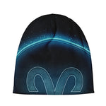 Blue Aries Zodiac Sign Print Beanie