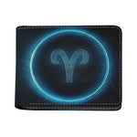Blue Aries Zodiac Sign Print Bifold Wallet