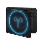 Blue Aries Zodiac Sign Print Bifold Wallet