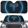 Blue Aries Zodiac Sign Print Car Windshield Sun Shade