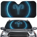 Blue Aries Zodiac Sign Print Car Windshield Sun Shade