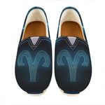 Blue Aries Zodiac Sign Print Casual Shoes