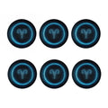 Blue Aries Zodiac Sign Print Coaster Set