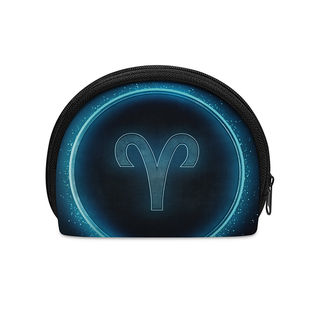 Blue Aries Zodiac Sign Print Coin Purse