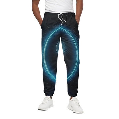Blue Aries Zodiac Sign Print Cotton Pants