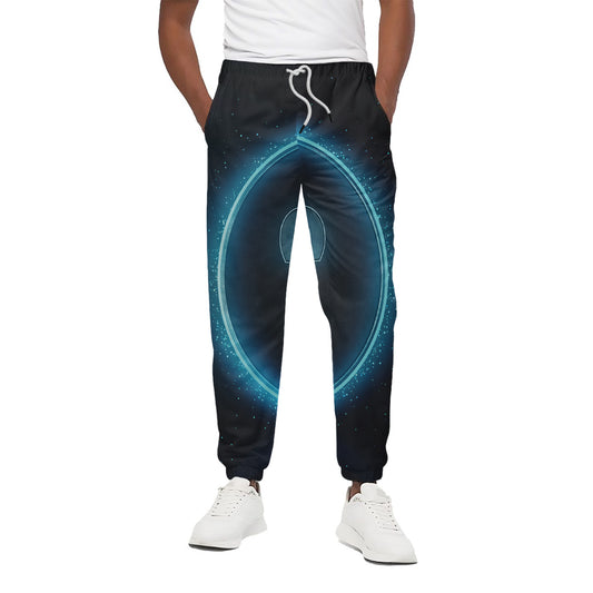Blue Aries Zodiac Sign Print Cotton Pants
