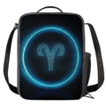 Blue Aries Zodiac Sign Print Crossbody Lunch Bag