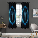 Blue Aries Zodiac Sign Print Curtain