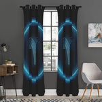 Blue Aries Zodiac Sign Print Curtain