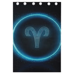 Blue Aries Zodiac Sign Print Curtain