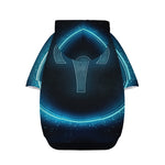 Blue Aries Zodiac Sign Print Dog Zip Up Hoodie