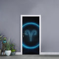 Blue Aries Zodiac Sign Print Door Sticker