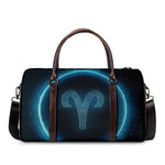 Blue Aries Zodiac Sign Print Duffle Bag